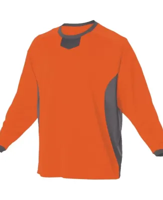 Alleson Athletic 598BBLY Youth Long Sleeve Practic in Orange/ charcoal