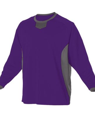 Alleson Athletic 598BBLY Youth Long Sleeve Practic Purple/ Charcoal