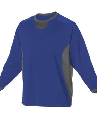 Alleson Athletic 598BBLY Youth Long Sleeve Practic in Royal/ charcoal