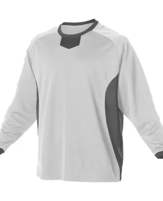 Alleson Athletic 598BBLY Youth Long Sleeve Practic in White/ charcoal