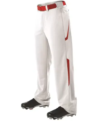 Alleson Athletic 605WL2 Two Color Baseball Pants in White/ red