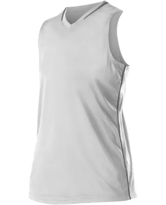 Alleson Athletic 551JW Women's Racerback Fastpitch in White/ charcoal