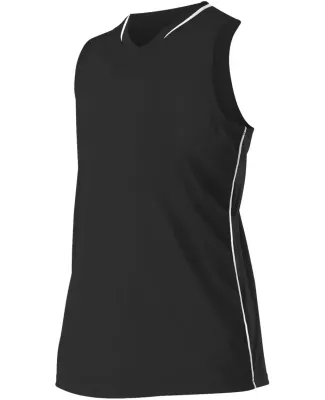 Alleson Athletic 551JWY Girls' Racerback Fastpitch in Black/ white
