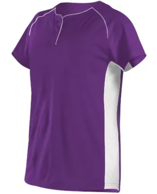 Alleson Athletic 553JW Women's Fastpitch 2 Button  in Purple/ white