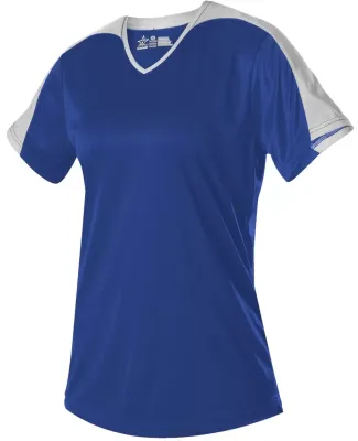 Alleson Athletic 558VW Women's Vneck Fastpitch Jer in Royal/ white