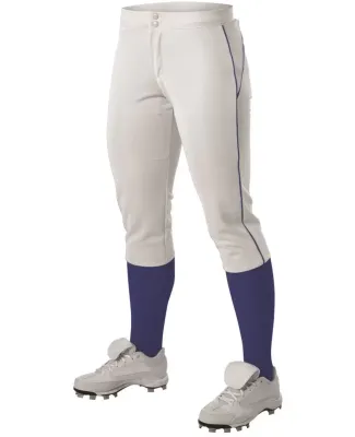 Alleson Athletic 625PBW Women's Belted Piped Fastp in White/ royal