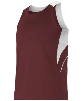 Alleson Athletic R1LFJ Loose Fit Track Tank Maroon/ White