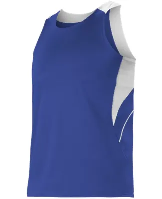 Alleson Athletic R1LFJ Loose Fit Track Tank Royal/ White