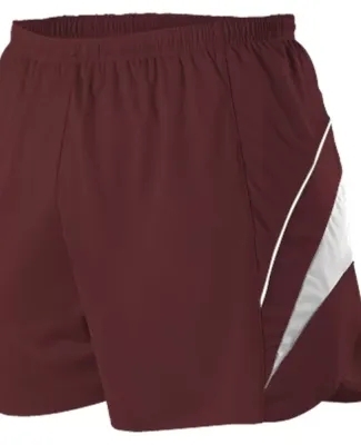 Alleson Athletic R1LFP Loose Fit Track Shorts in Maroon/ white