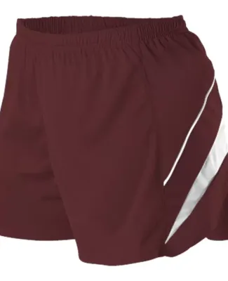 Alleson Athletic R1LFPW Women's Loose Fit Track Sh Maroon/ White