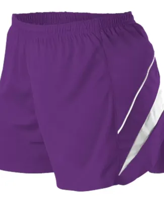 Alleson Athletic R1LFPW Women's Loose Fit Track Sh Purple/ White