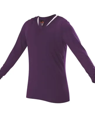 Alleson Athletic 829VLJW Women's Long Sleeve Volle in Purple/ white