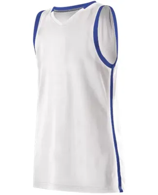 Alleson Athletic LJ101Y Youth Lacrosse Jersey in White/ royal