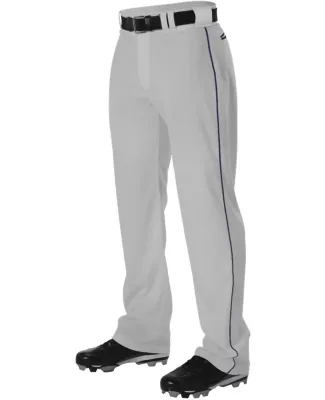 Alleson Athletic PWRPBP Warp Knit Baseball Pants w in Grey/ navy