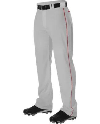 Alleson Athletic PWRPBP Warp Knit Baseball Pants w in Grey/ red