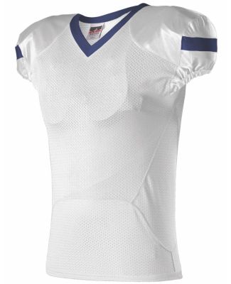 Alleson Athletic 754Y Youth Pro Flex Cut Belt Leng in White/ navy