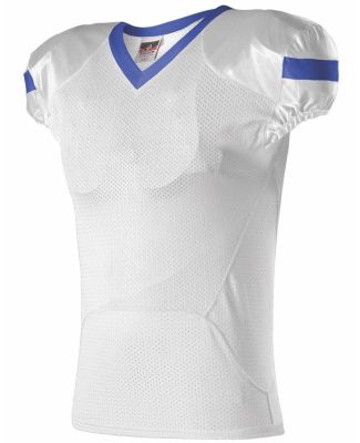 Alleson Athletic 754Y Youth Pro Flex Cut Belt Leng in White/ royal