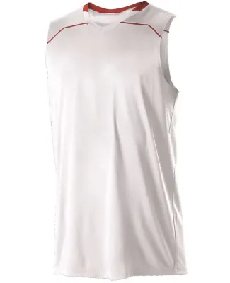 Alleson Athletic 537J Basketball Jersey in White/ red