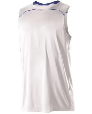 Alleson Athletic 537JY Youth Basketball Jersey in White/ royal