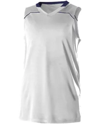 Alleson Athletic A00128 Women's Basketball Jersey in White/ navy