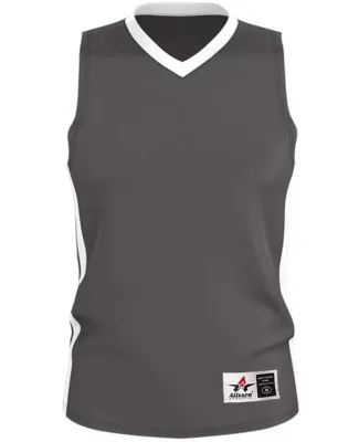 Alleson Athletic 538J Single Ply Basketball Jersey Charcoal/ White