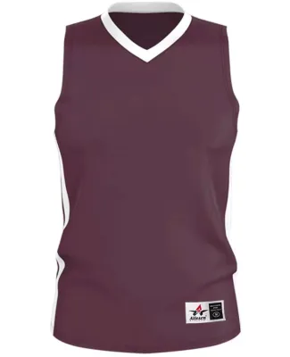 Alleson Athletic 538J Single Ply Basketball Jersey Maroon/ White