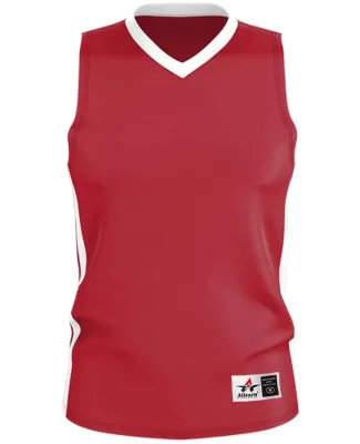 Alleson Athletic 538J Single Ply Basketball Jersey Red/ White