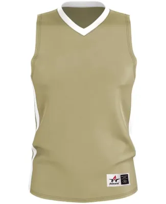Alleson Athletic 538J Single Ply Basketball Jersey Vegas Gold/ White