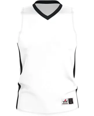 Alleson Athletic 538J Single Ply Basketball Jersey White/ Black