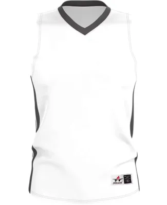 Alleson Athletic 538J Single Ply Basketball Jersey White/ Charcoal