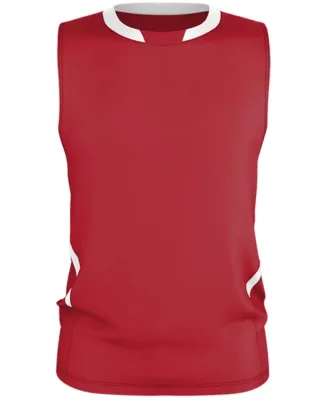 Alleson Athletic VTJ100Y Youth Cut Block Sleeveles in Red/ white