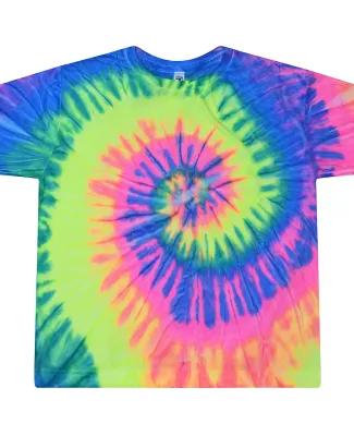 Tie-Dye 1050CD Ladies' Cropped T-Shirt in Neon rainbow