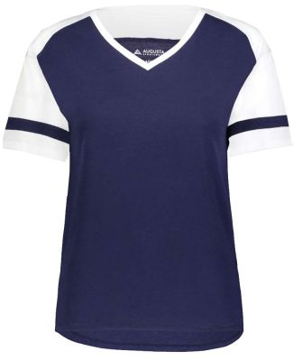 Augusta Sportswear 2914 Women's Fanatic 2.0 T-Shir in Navy/ white