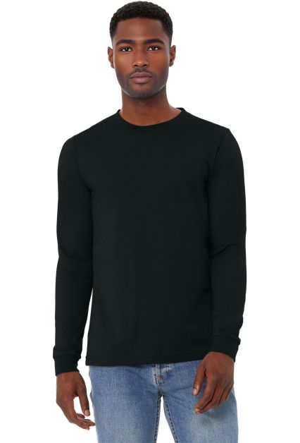 Bella + Canvas 3501CVC Unisex CVC Jersey Long-Slee in Solid black blend