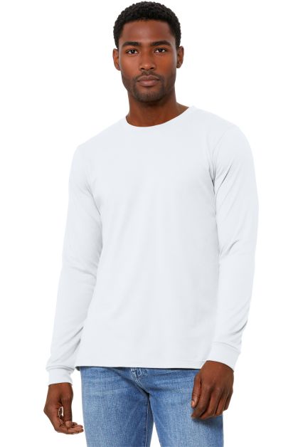 Bella + Canvas 3501CVC Unisex CVC Jersey Long-Slee in Solid white blend