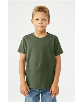 Bella+Canvas 3001Y 100% Cotton Youth Jersey T-Shir in Military green