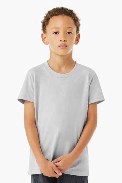 Bella+Canvas 3001Y 100% Cotton Youth Jersey T-Shir in Solid athletic grey