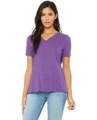Bella + Canvas 6415 Ladies' Relaxed Triblend V-Nec in Purple triblend
