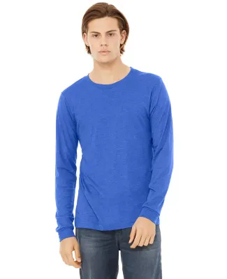 Bella + Canvas 3513 Unisex Triblend Long-Sleeve T- in Tr royal triblnd