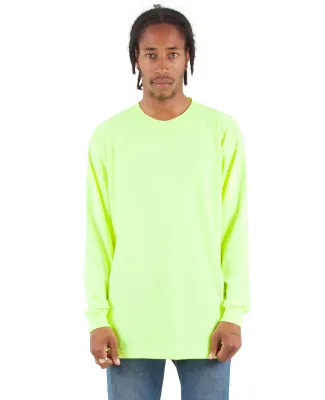 Shaka Wear SHALS Adult 6 oz Active Long-Sleeve T-S in Safety green