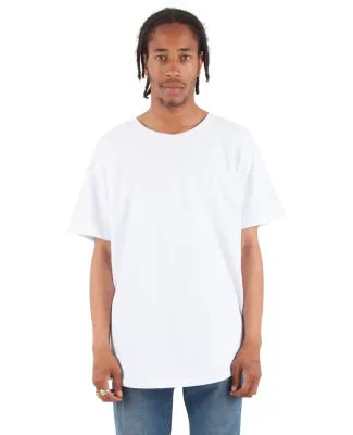 Shaka Wear SHCLT Adult 6 oz., Curved Hem Long T-Sh in White