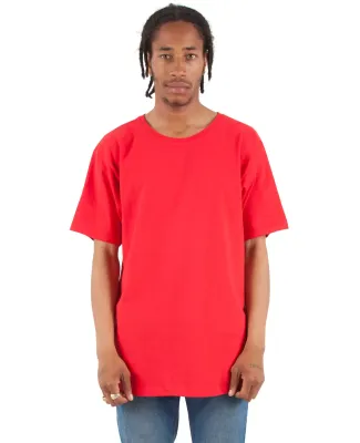 Shaka Wear SHCLT Adult 6 oz., Curved Hem Long T-Sh in Red