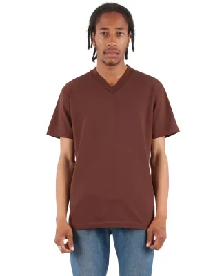 Shaka Wear SHVEE Adult 6.2 oz., V-Neck T-Shirt in Brown