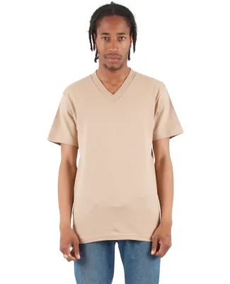 Shaka Wear SHVEE Adult 6.2 oz., V-Neck T-Shirt in Khaki
