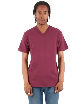 Shaka Wear SHVEE Adult 6.2 oz., V-Neck T-Shirt in Burgundy