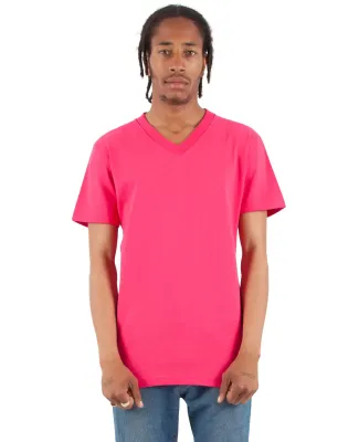 Shaka Wear SHVEE Adult 6.2 oz., V-Neck T-Shirt in Hot pink