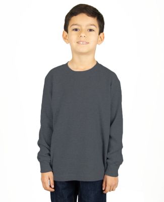 Shaka Wear SHTHRMY Youth 8.9 oz., Thermal T-Shirt in Charcoal gry hth