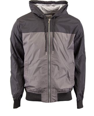 Shaka Wear SHWBJ Adult Windbreaker Jacket in Black/ grey