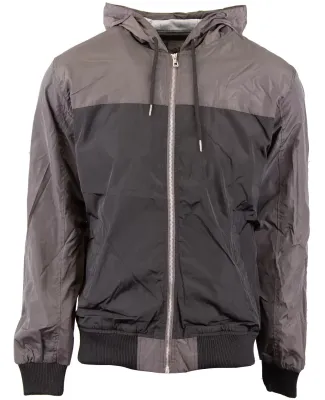 Shaka Wear SHWBJ Adult Windbreaker Jacket in Grey/ black