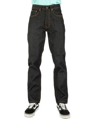 Shaka Wear SHRDJ 12 oz., Raw Denim Straight-Leg Je in Black_38